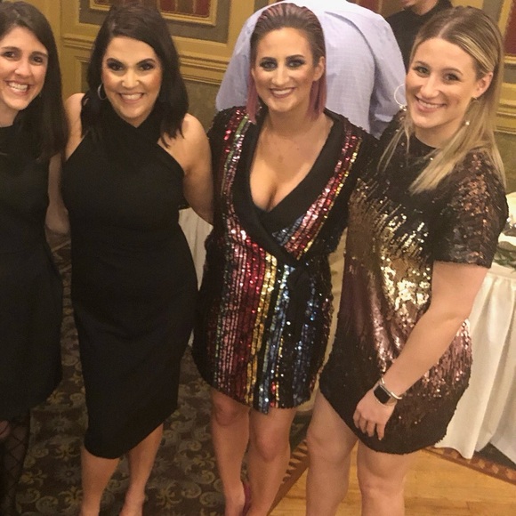 Multi Color Sequin Mini Dress - Picture 7 of 7